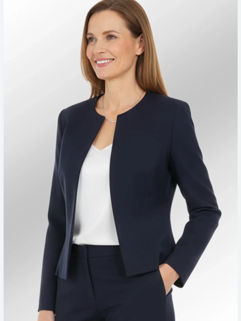 Annex black blazer collar less open front notched neckline size 16W